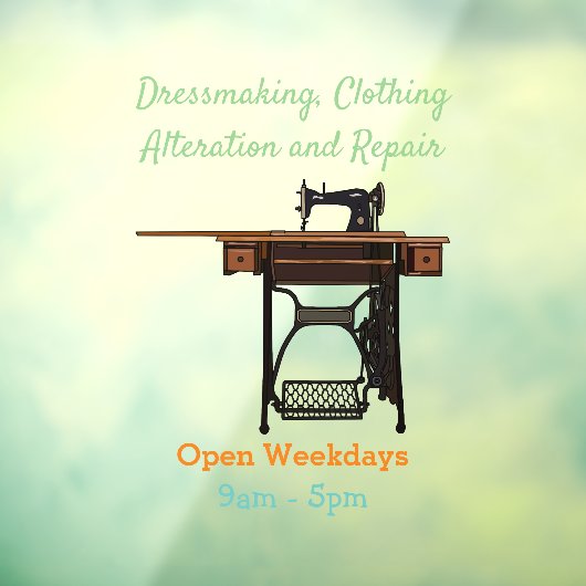 Afbeelding cartoon naaimachine raamsticker (Vel 3)