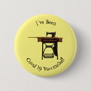 Afbeelding cartoon naaimachine ronde button 5,7 cm