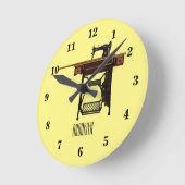 Afbeelding cartoon naaimachine ronde klok (Hoek)