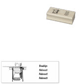 Afbeelding cartoon naaimachine rubberstempel (Gestempeld)