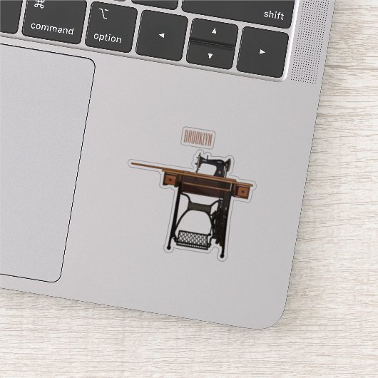 Afbeelding cartoon naaimachine sticker (Detail)