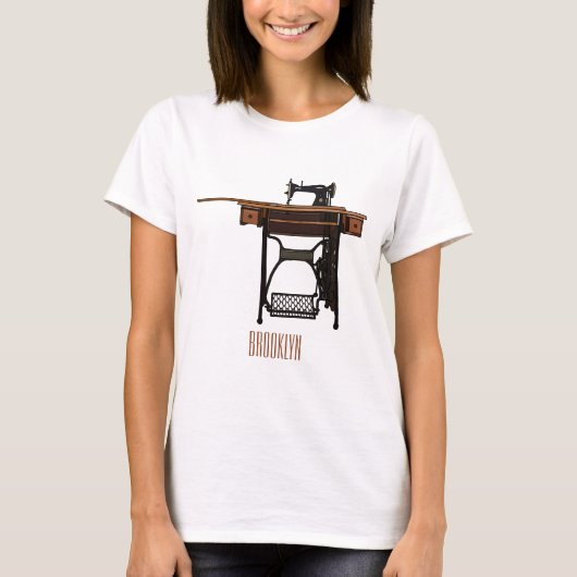 Afbeelding cartoon naaimachine t-shirt (Voorkant)