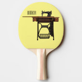 Afbeelding cartoon naaimachine tafeltennisbatje (Achterkant)
