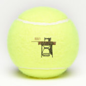 Afbeelding cartoon naaimachine tennisballen (Achterkant)