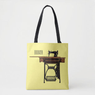 Afbeelding cartoon naaimachine tote bag