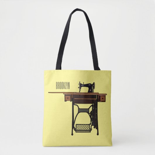 Afbeelding cartoon naaimachine tote bag (Voorkant)