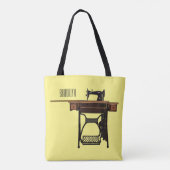 Afbeelding cartoon naaimachine tote bag (Achterkant)
