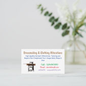 Afbeelding cartoon naaimachine visitekaartje (Staand voorkant)