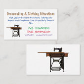 Afbeelding cartoon naaimachine visitekaartje (Voorkant / Achterkant)