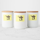 Afbeelding cartoon naaimachine voedselcontainer etiket (Flessen)