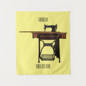 Afbeelding cartoon naaimachine wandkleed (Voorkant)