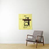 Afbeelding cartoon naaimachine wandkleed (In situ)