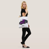 Afbeelding cartoon oplegger tote bag (Op model)
