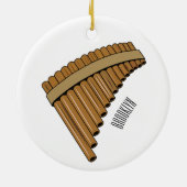 Afbeelding cartoon panpanningflut/panbuizen keramisch ornament (Achterkant)