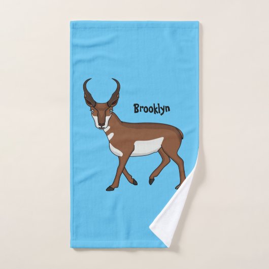 Afbeelding cartoon ronghorn antelope bad handdoek (Handdoek)
