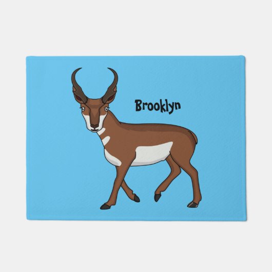 Afbeelding cartoon ronghorn antelope deurmat (Voorkant)