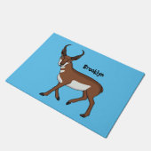 Afbeelding cartoon ronghorn antelope deurmat (Schuin)