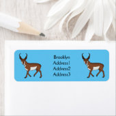 Afbeelding cartoon ronghorn antelope etiket (Insitu)