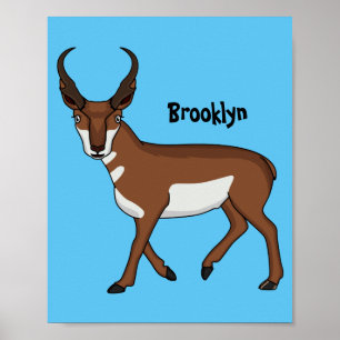 Afbeelding cartoon ronghorn antelope poster