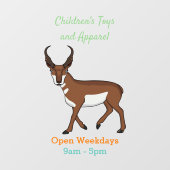 Afbeelding cartoon ronghorn antelope raamsticker (Vel)