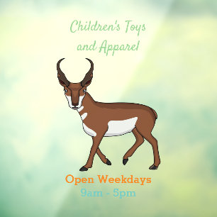 Afbeelding cartoon ronghorn antelope raamsticker