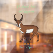 Afbeelding cartoon ronghorn antelope raamsticker (Vel 2)