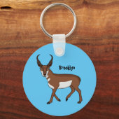 Afbeelding cartoon ronghorn antelope sleutelhanger (Voorkant)