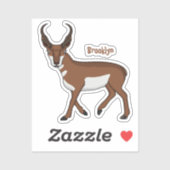 Afbeelding cartoon ronghorn antelope sticker (Vel)