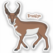 Afbeelding cartoon ronghorn antelope sticker (Voorkant)