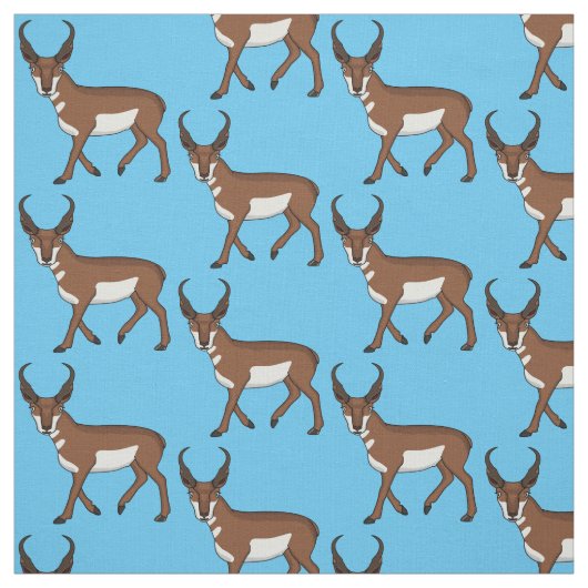Afbeelding cartoon ronghorn antelope stof (Swatch)