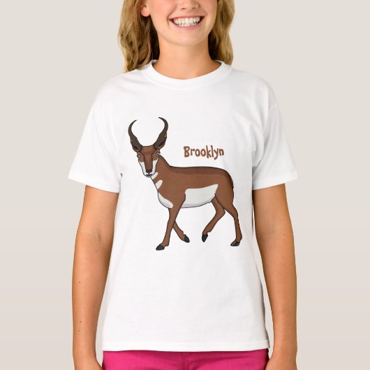 Afbeelding cartoon ronghorn antelope t-shirt (Voorkant)