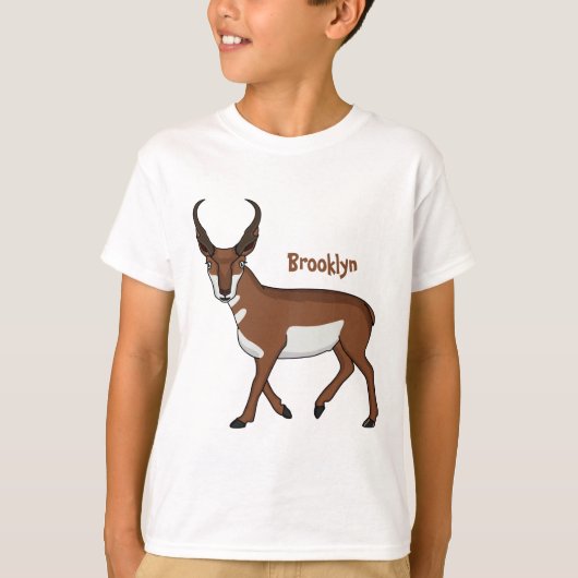 Afbeelding cartoon ronghorn antelope t-shirt (Voorkant)