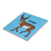 Afbeelding cartoon ronghorn antelope tegeltje (Zijkant)