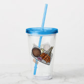 Afbeelding cartoon satay acryl drinkbeker (Achterkant)