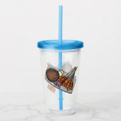 Afbeelding cartoon satay acryl drinkbeker (Voorkant)
