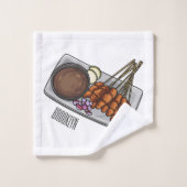Afbeelding cartoon satay bad handdoek (Wasdoekje)