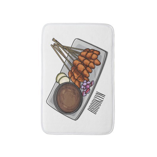 Afbeelding cartoon satay badmat (Voorkant Verticaal)