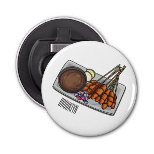 Afbeelding cartoon satay button flesopener