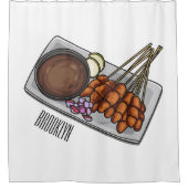 Afbeelding cartoon satay douchegordijn (Voorkant)