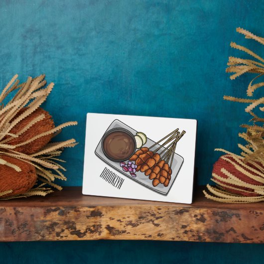 Afbeelding cartoon satay fotoplaat (Zijkant)