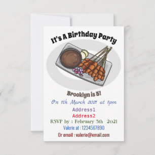 Afbeelding cartoon satay kaart