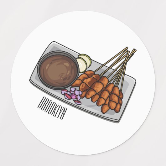 Afbeelding cartoon satay labels (Design 1)