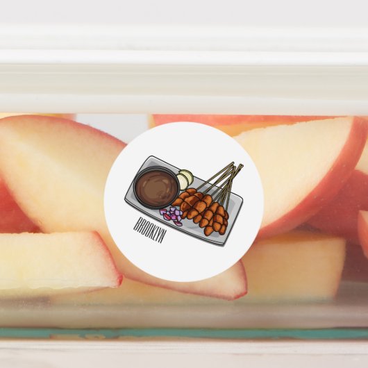 Afbeelding cartoon satay labels (Aangebracht)