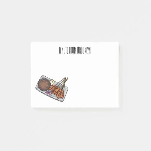 Afbeelding cartoon satay post-it® notes (Voorkant)