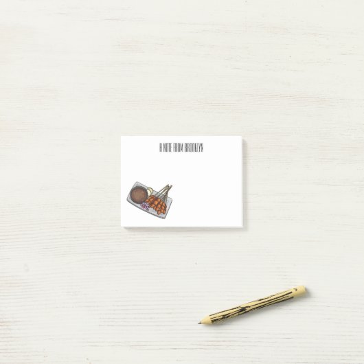 Afbeelding cartoon satay post-it® notes (Op bureau)
