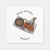 Afbeelding cartoon satay servet (Voorkant)