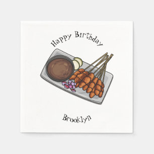 Afbeelding cartoon satay servet