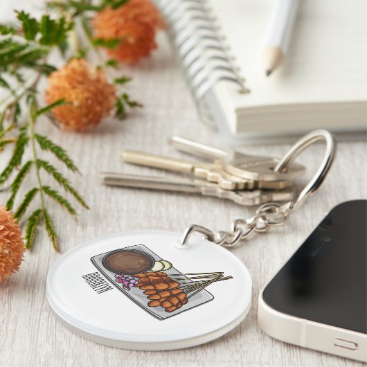 Afbeelding cartoon satay sleutelhanger (Voorkant Rechts)