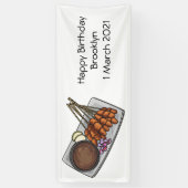 Afbeelding cartoon satay spandoek (Verticaal)