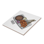 Afbeelding cartoon satay tegeltje (Zijkant)